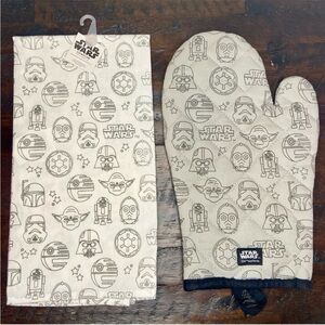 Star Wars Icons Kitchen Tea Towel & Oven Mitt Set New with Tags